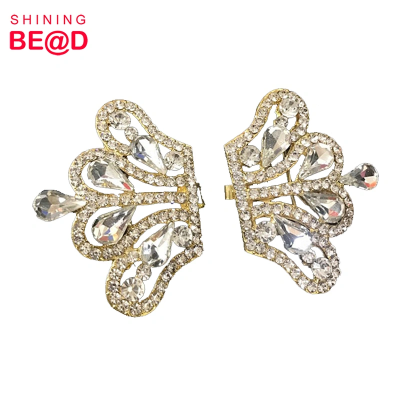 High-quality Crown-shaped Gold-plated Crystal Rhinestone Slide Buckle For Wedding Invitation,Rhinestone Buckles For Dresses
