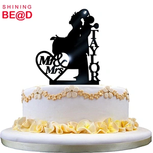 High quality love groom and bride acrylic wedding cake topper