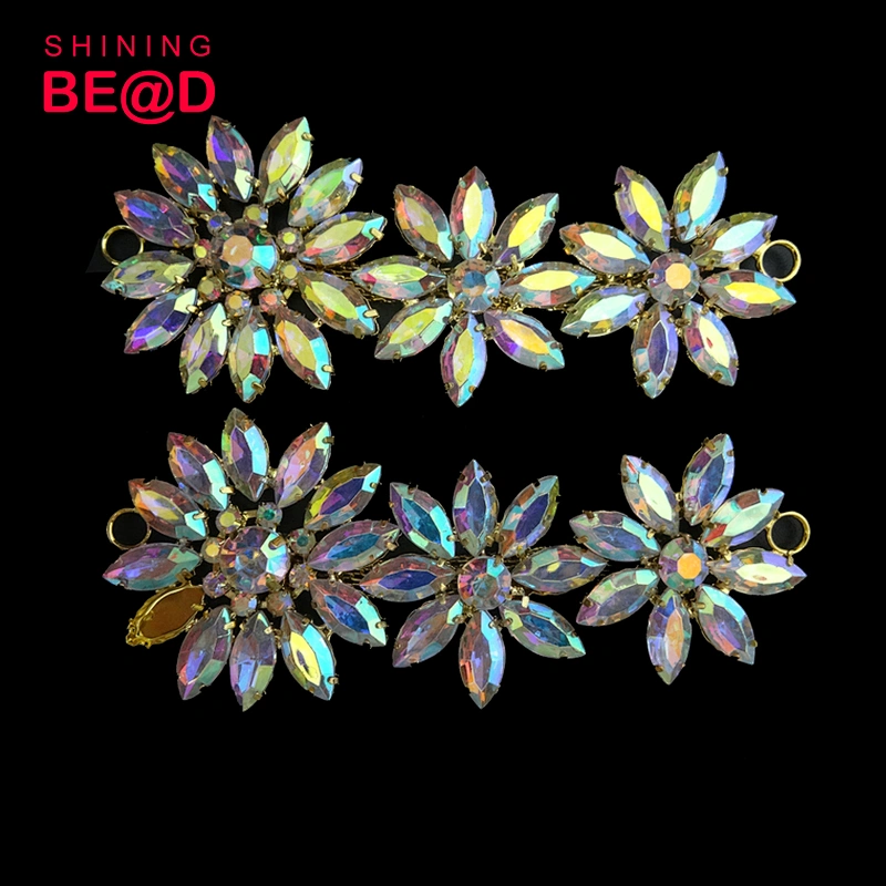 high quality crystal AB color rhinestone applique