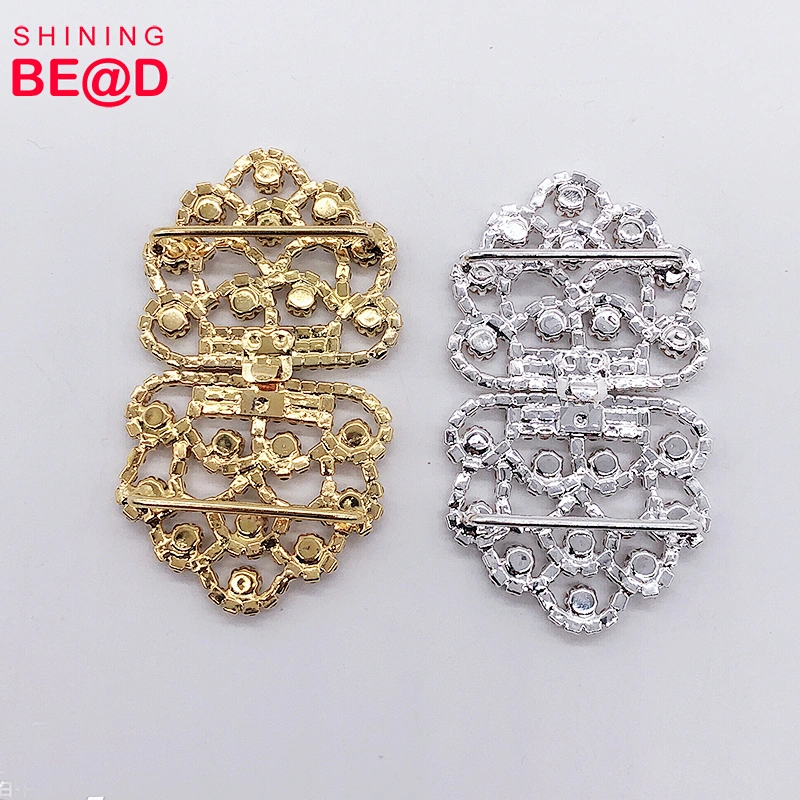 Rhinestone Buckle Ribbon Slider For Wedding Invitation Shoe Buckle
