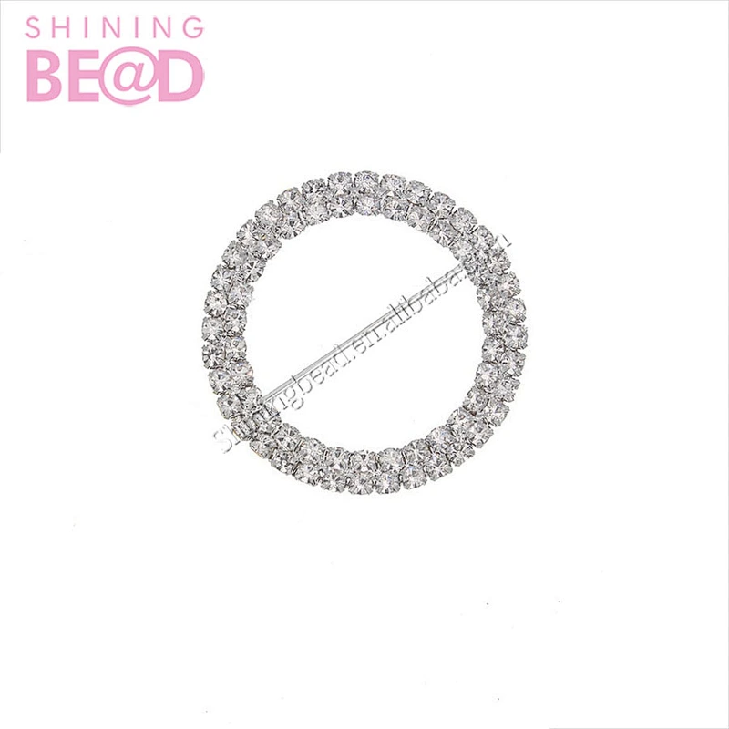 Double Rows Crystal Rhinestone Buckles Slider For Wedding Invitation Card/Ribbon/Shoe/Bag