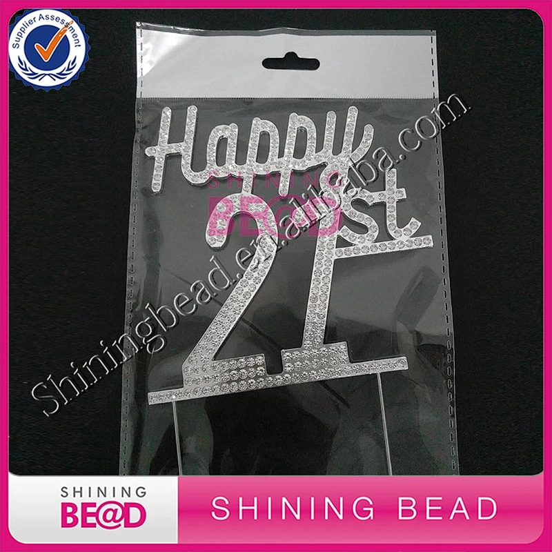 Happy 21st Birthday topper cake Rhinestone One Cake Topper birthday decoration