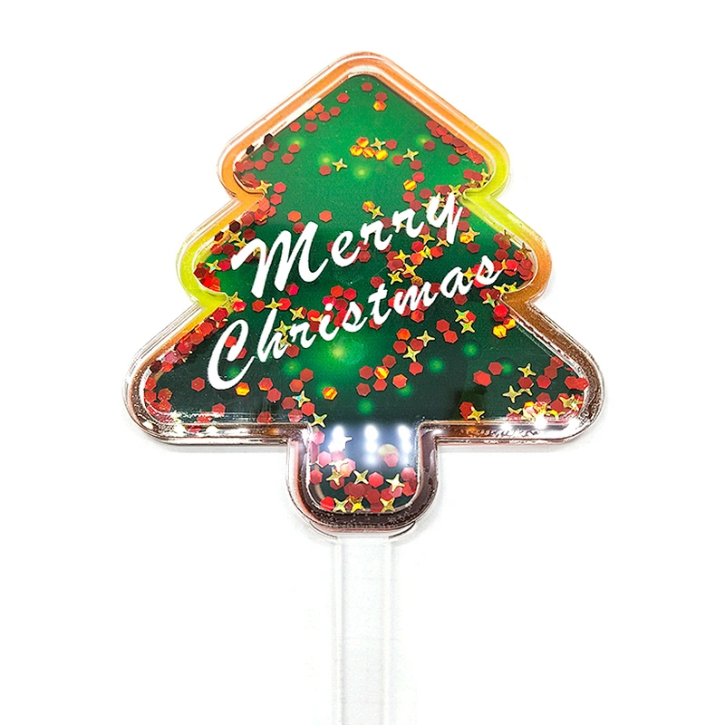 Wholesale Christmas Tree Shaped Merry Christmas Acrylic Cake Topper For Party Decoration,Led Sign For Merry Christmas