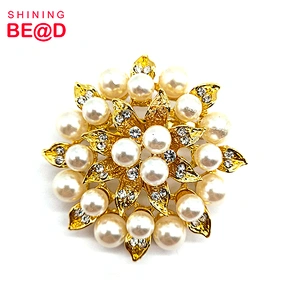 2020 New Fashion Flower Shaped Pearl Rhinestone Brooch,Brooches Women Crystal Rhinestone,Rhinestone Brooch Pins