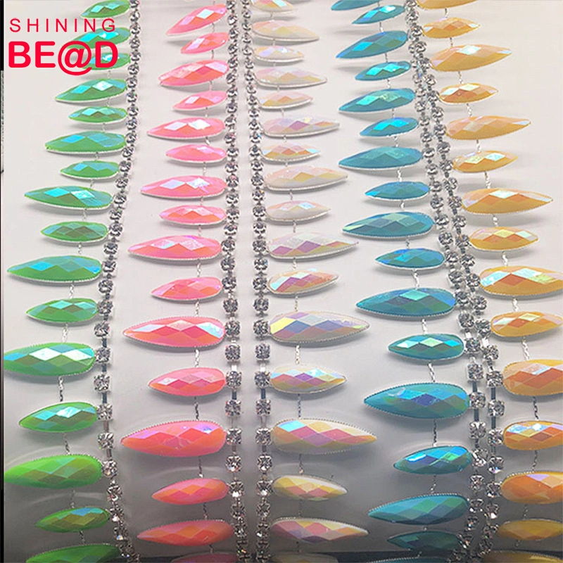 Fashion diamond fringe trim crystal rhinestone chain rhinestone banding trim