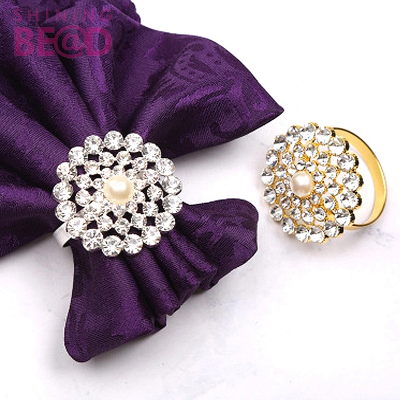 Luxury home decoration napkin buckle high-grade crystal color diamond metal  napkin ring paper towel ring