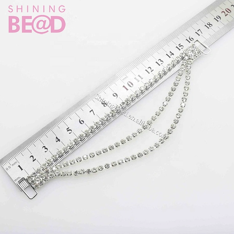 3 rows rhinestone connector for bikini