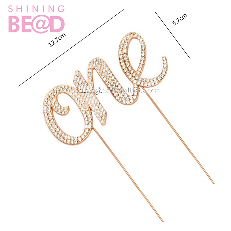 wholesale the first birthday cake topper wedding gold number one for birthday decoration