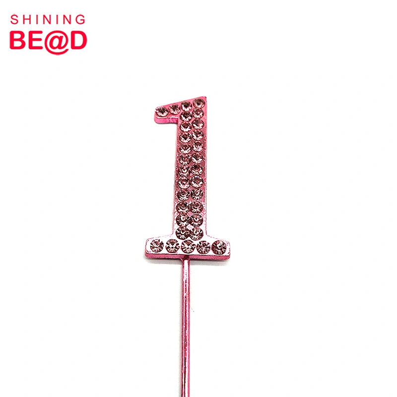 Newly Listed Pink Plating Number Rhinestone Cake Topper,Rhinestone Number Cake Topper,Cake Topper Numbers