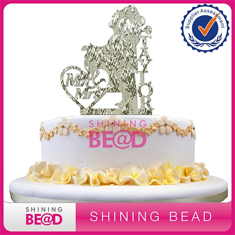 High quality love groom and bride acrylic wedding cake topper