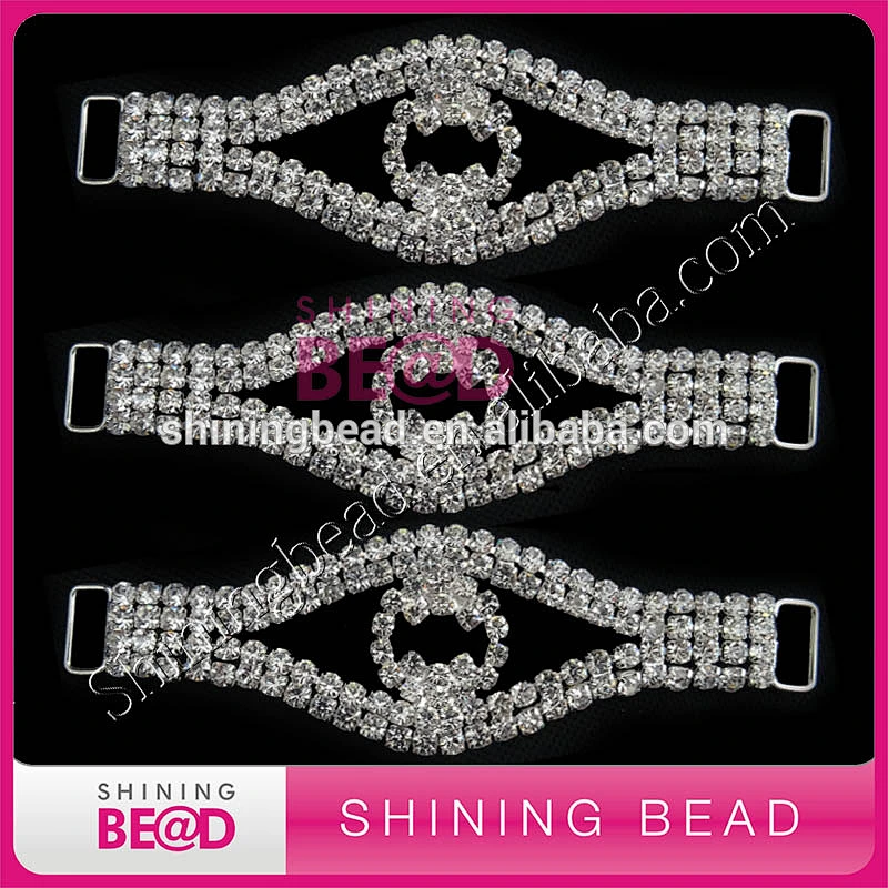 Fashion Crystal Rhinestone Metal connector Buckle Swimsuits Bikini Accessories For Swimwear silver
