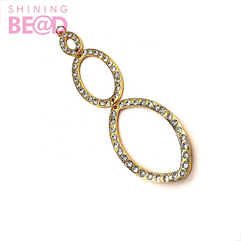 2021 New style crystal buckle bikini connector oval chain accessory for pool swimwear party