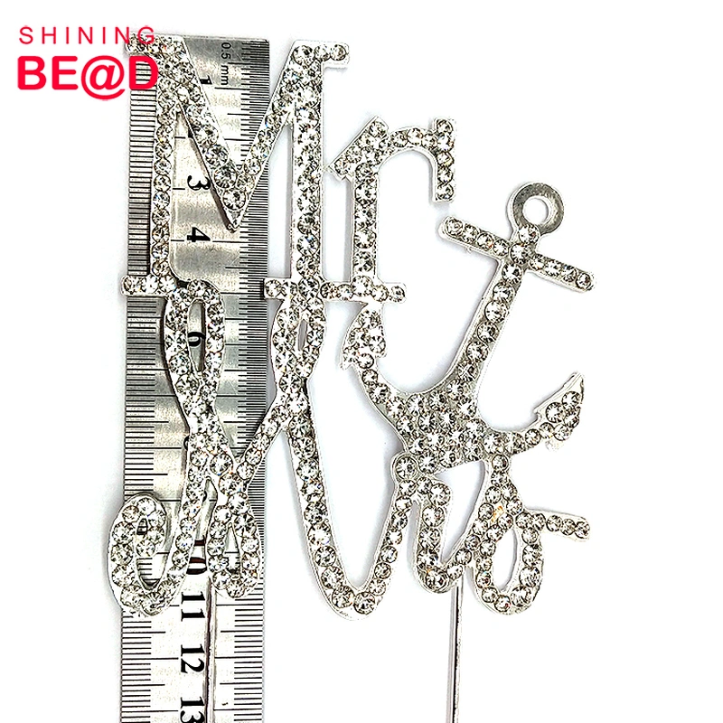 Special Wedding Rhinestone Cake Decoration-Mr. Mrs. With Anchor Cake Topper,Mr. Mrs. Cake Topper,Wedding Cake Topper