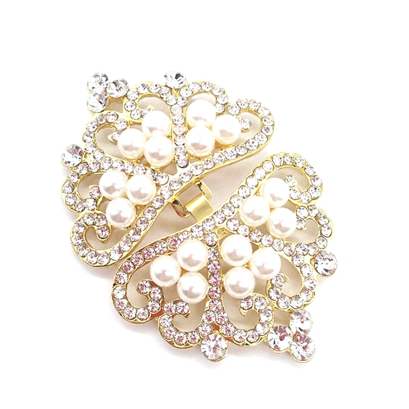 Wholesale Fashion Crown Shape Pearl Rhinestone Buckle For Wedding Invitation,Rhinestone Buckles For Dresses