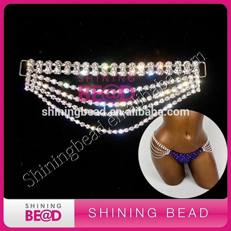 Bling droop rhinestone connector for bikini