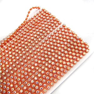 Factory direct sales crystal plastic metal Rhinestone chain trim