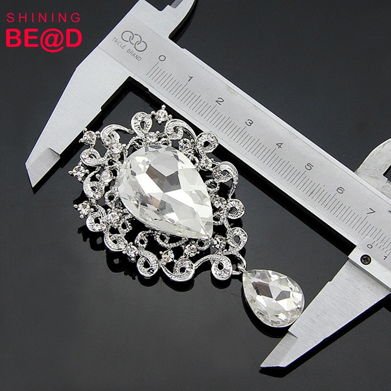 Custom round crystal brooch pin buttons for wedding dress brooch rhinestone