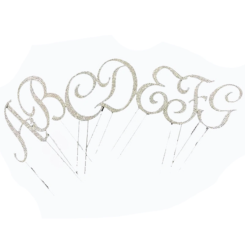 Wholesale Monogram Wedding Silver Rhinestone Letter Cake Topper,Funny Wedding Cake Toppers,Chinese Wedding Cake Topper