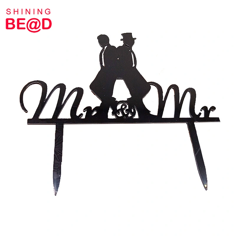 Wholesale Mr. and Mr. Acrylic Cake Topper For Wedding Party Decoration,Gay Cake Topper,Gay Wedding Cake Topper