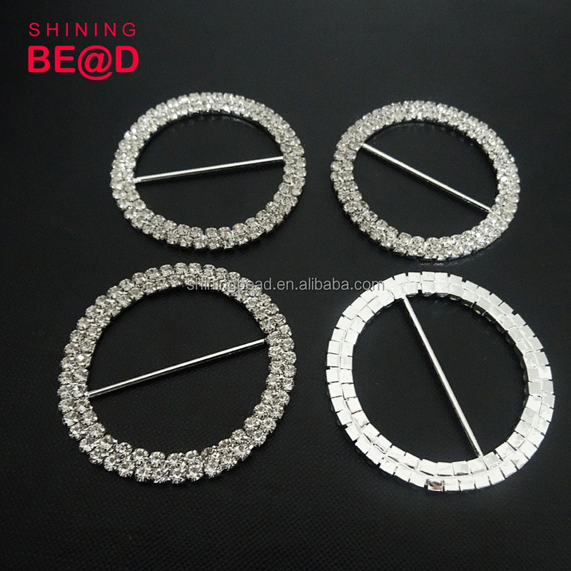 Double Rows Crystal Rhinestone Buckles Slider For Wedding Invitation Card/Ribbon/Shoe/Bag