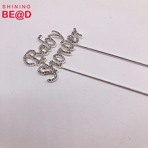 Custom high quality monogram congratulations silver rhinestone cake topper for party decoration