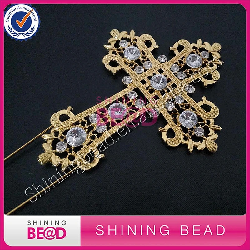 New! Personalised Bling Crystal Christening Communion Cross Cake Topper