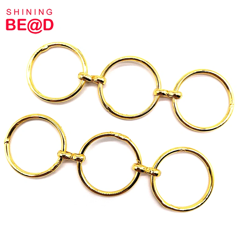 2021 New Three-ring Shape Gold-plated Metal Connector Buckle For Bikini Decoration,Metal Buckle For Bikini,Bikini  Buckle