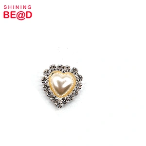 Hot Selling Small Size Heart-shaped Flatback Pearl Rhinestone Brooch For Clothing Decoration,Brooches Women Rhinestone