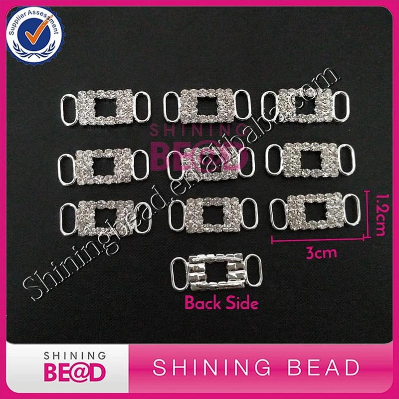 Alibaba Hot sale Fashion Silver Clear Crystals Rhinestones Bikini Connectors Buckle Swimwear Accessories
