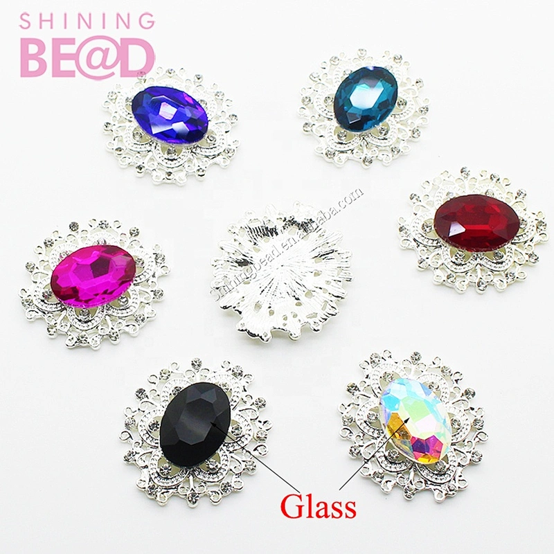 Wholesale Rhinestone Snap Button Metal brooch Diamond Embellishment for Wedding  Ribbon Craft Decorative