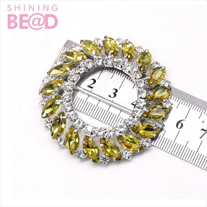Glass Large Round Silver Rhinestones Buckles Slider Metal Strass Diamond for Wedding Ribbon DIY Hair Crafts