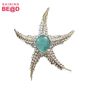 2020 High Quality Starfish Shaped Rhinestone Brooch,Rhinestone Brooch Pins,Rhinestone Dancer Brooch