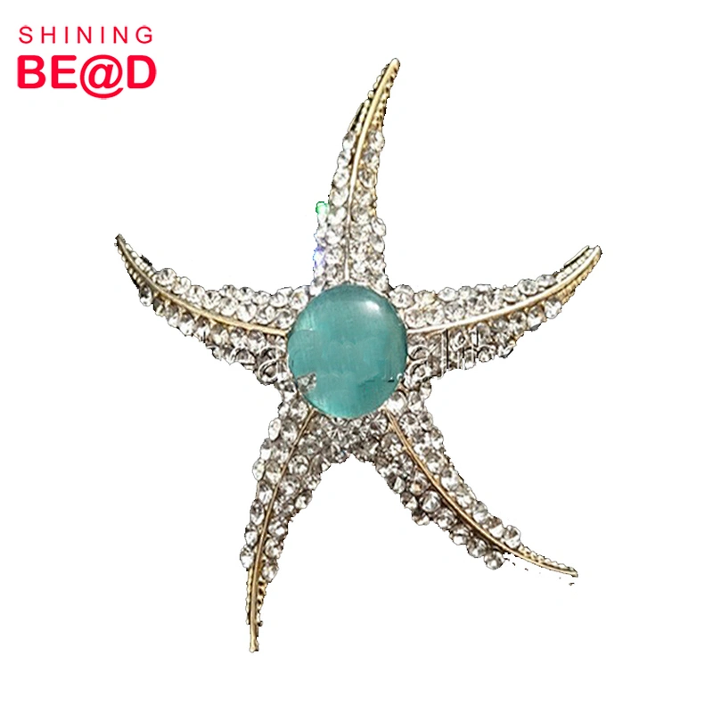 2020 High Quality Starfish Shaped Rhinestone Brooch,Rhinestone Brooch Pins,Rhinestone Dancer Brooch