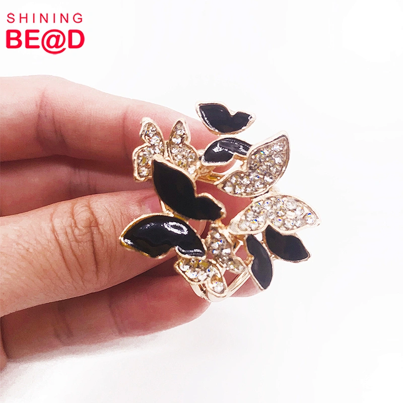 Fashion All-match Rhinestone Butterfly Three-ring Scarf Buckle,Scarf Ring Buckle,Scarf Buckle