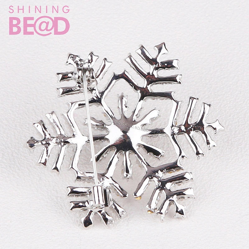 Rose Gold Color Plated Snowflake Various Designs Crystal Rhinestones Metal Brooch Pins Fashion Clothing Accessory Jewelry