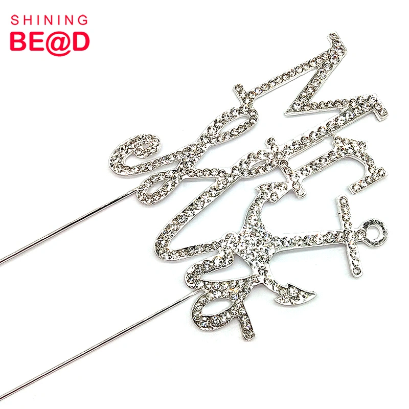 Special Wedding Rhinestone Cake Decoration-Mr. Mrs. With Anchor Cake Topper,Mr. Mrs. Cake Topper,Wedding Cake Topper