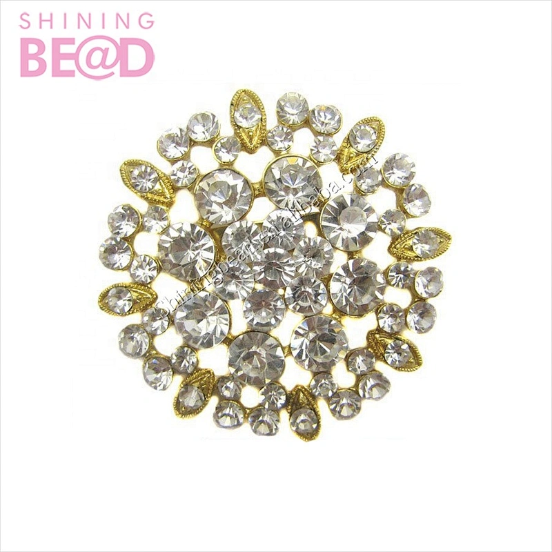 crystal laces rhinestone applique brooch gold for wedding dress