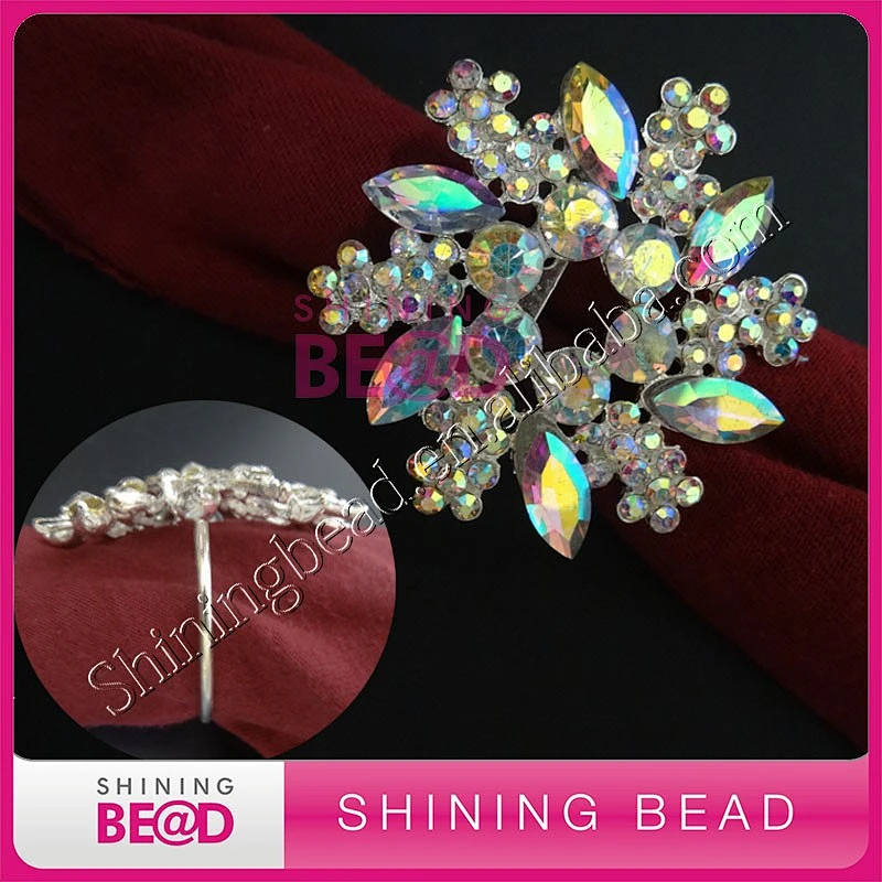 Fashion butterfly rhinestone wedding napkin ring sliver/gold crystal napkin holder