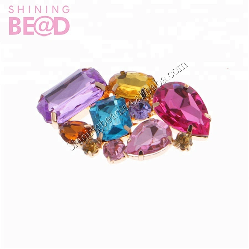 Metal new design elegant rhinestone shoe buckles wholesale for women shoes men shoes various shape diamond