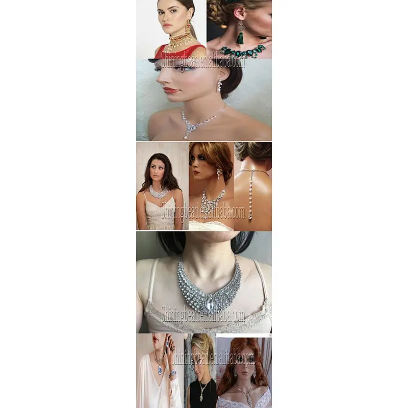 High quality gold luxury bridal purple jewelry necklace earrings