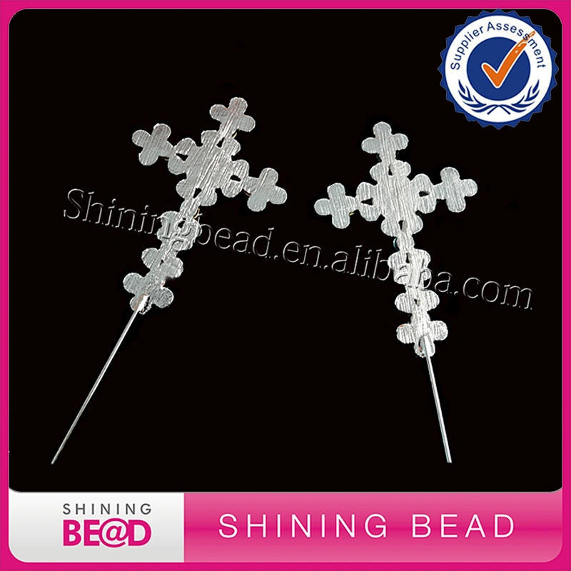 Wholesale crystal diamond rhinestone religious cross cake topper