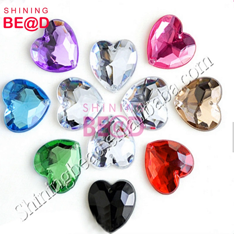 2020 Heart shaped acrylic rhinestone