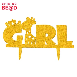 Wholesale Reveal Baby Gender It Is A Girl Acrylic Cake Topper For Baptism Party Decoration