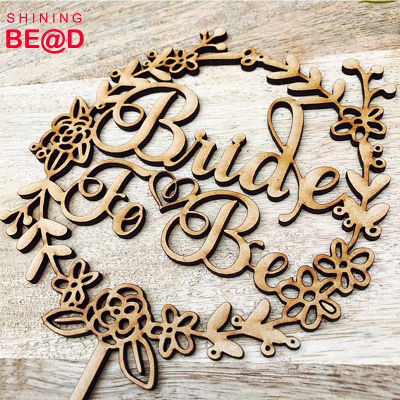 High quality bride to be wood wreath shower cake topper