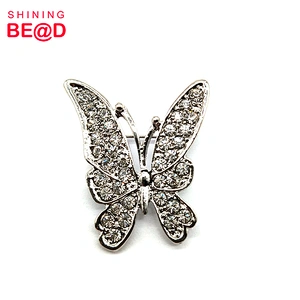 Fashion Butterfly Shape Silver Plated Crystal Rhinestone Brooch For Clothes Decoration,Rhinestone Brooch Pins