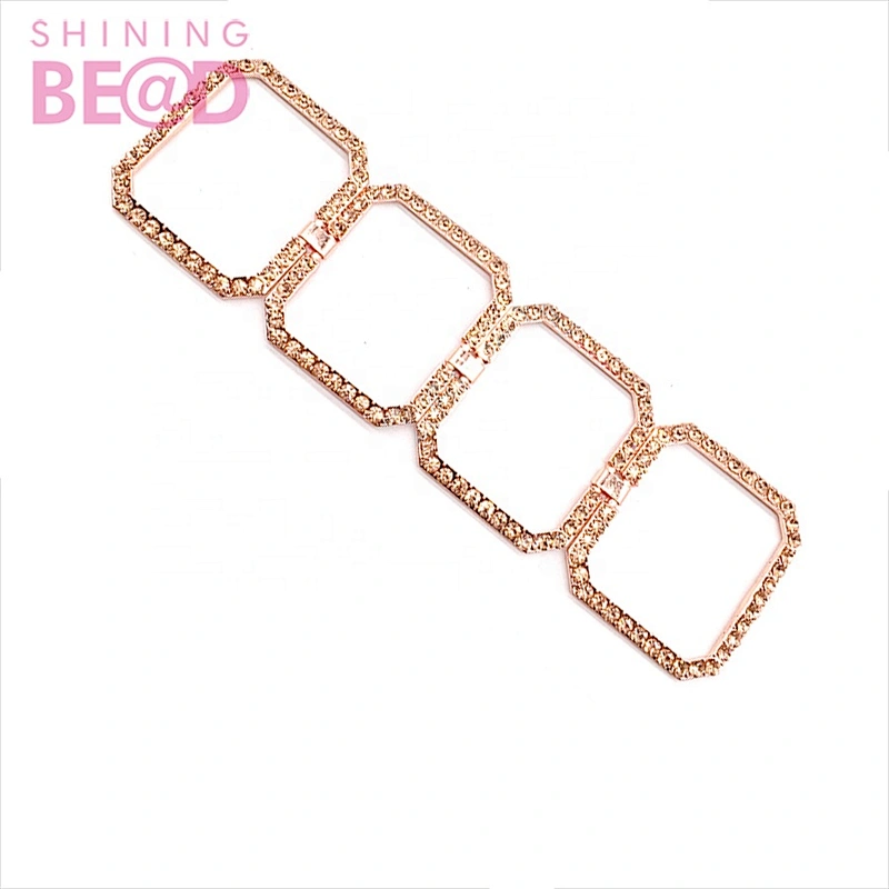 Charm Rind Chain Bikini Connectors/Buckle Reinforcement Of Flat Chains Metal Crystal Rhinestone for Bikini