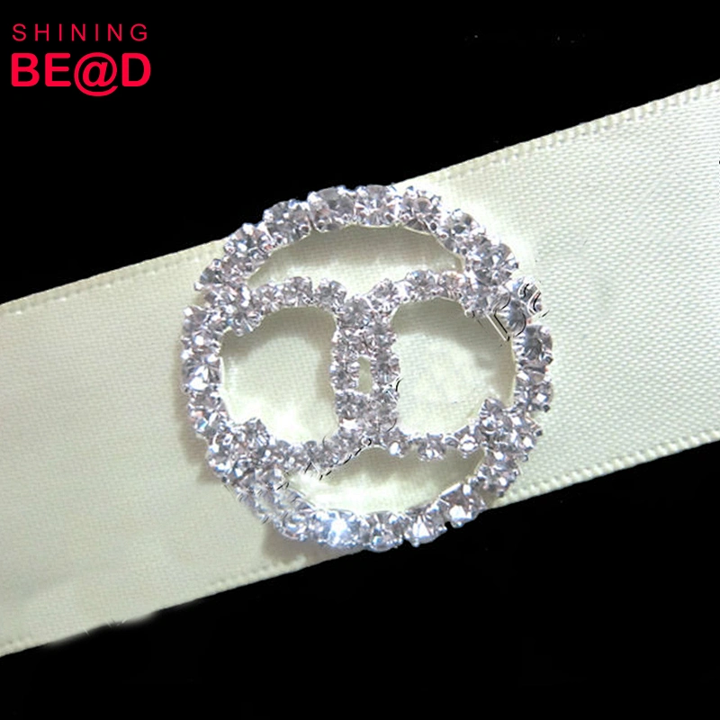 Wholesale round shaped wedding chair cover crystal rhinestone buckles