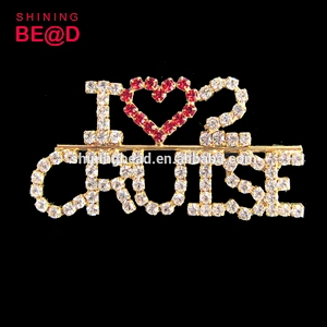 Rhinestone brooch pin with letter,rhinestone letter brooch for sale