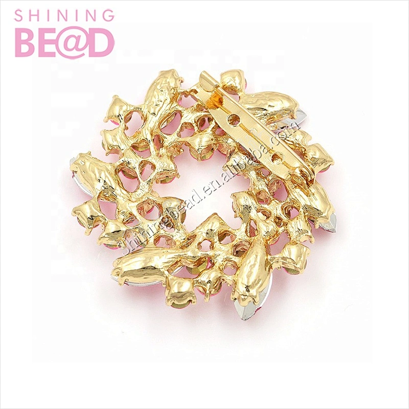 Handmade custom brooch hijab luxury ring crystal pin brooches