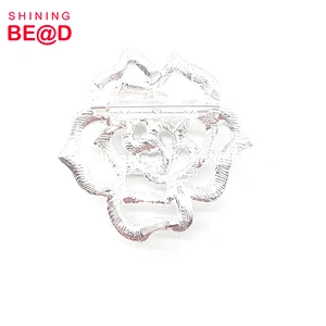 Wholesale Silver-plated Rose Flower Shaped Rhinestone Brooch,Channel Brooch Rhinestone,CC Brooch Crystal Rhinestone